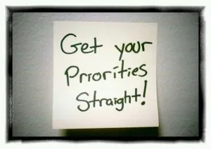Get your priorities straight post it